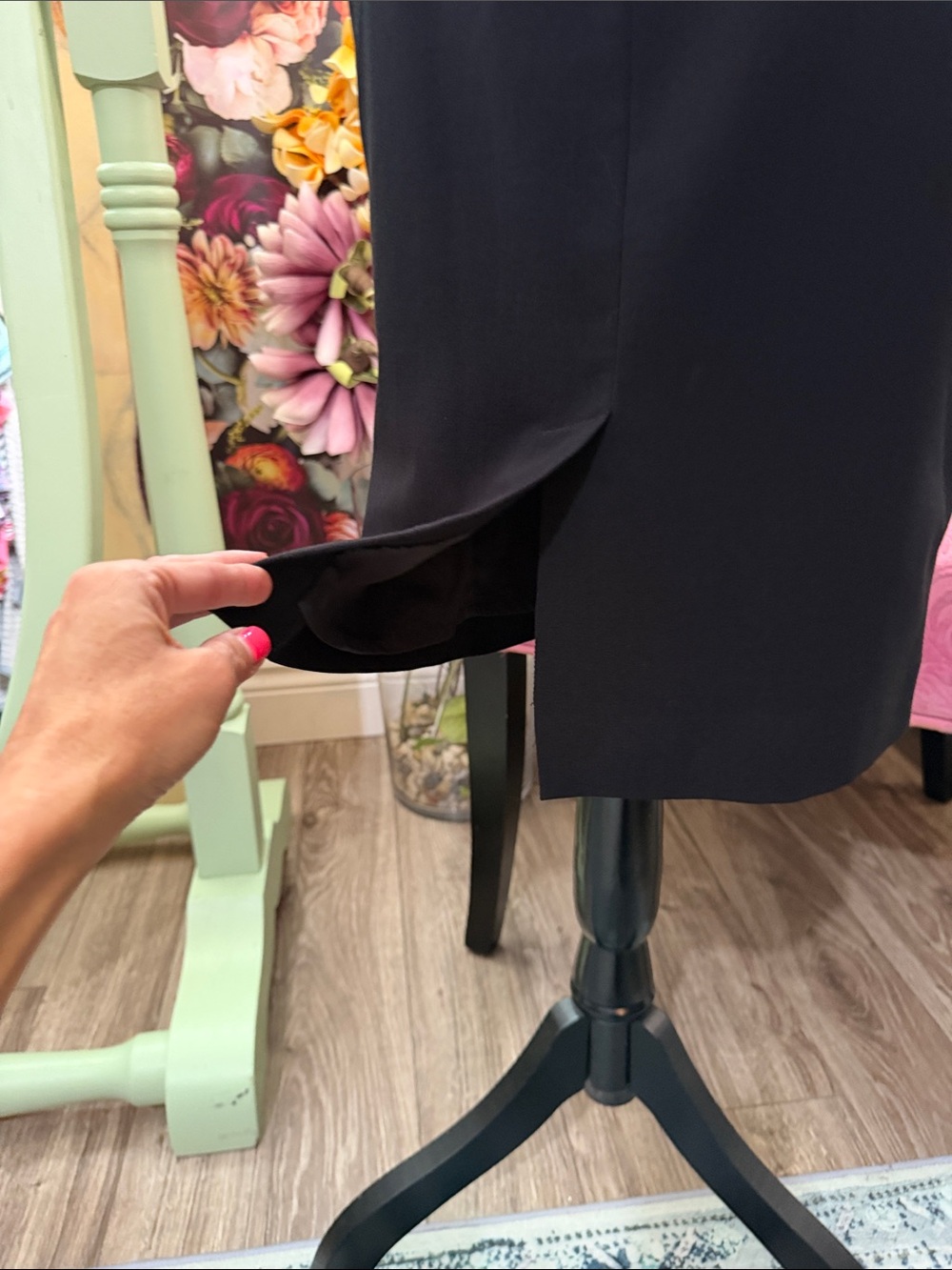 cleo Black High-Waist Pencil Skirt with Slim Waistband - Picture 13 of 16